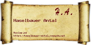 Haselbauer Antal névjegykártya